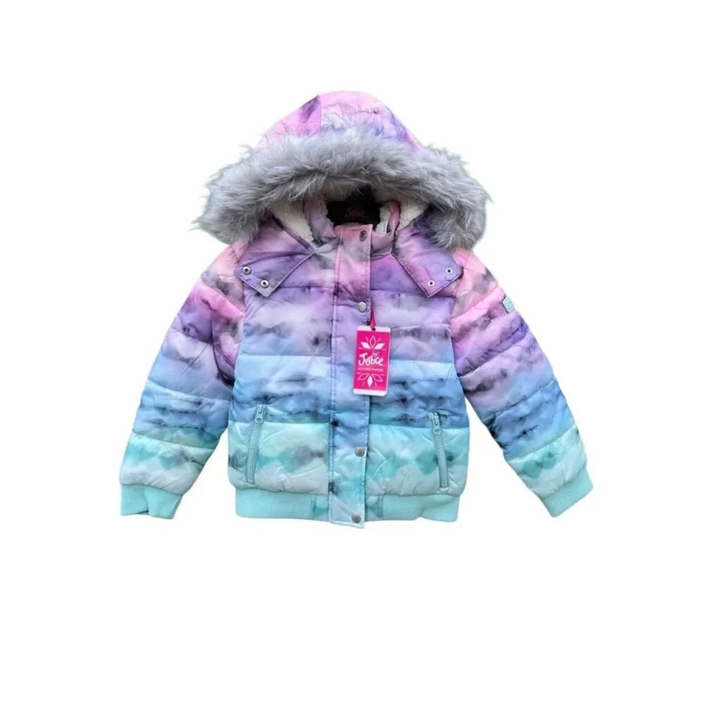 Girls Justice Matte Puffer Bomber Coat Size XS